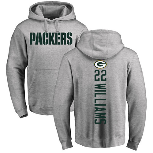 Men Green Bay Packers Ash #22 Williams Dexter Backer Nike NFL Pullover Hoodie Sweatshirts